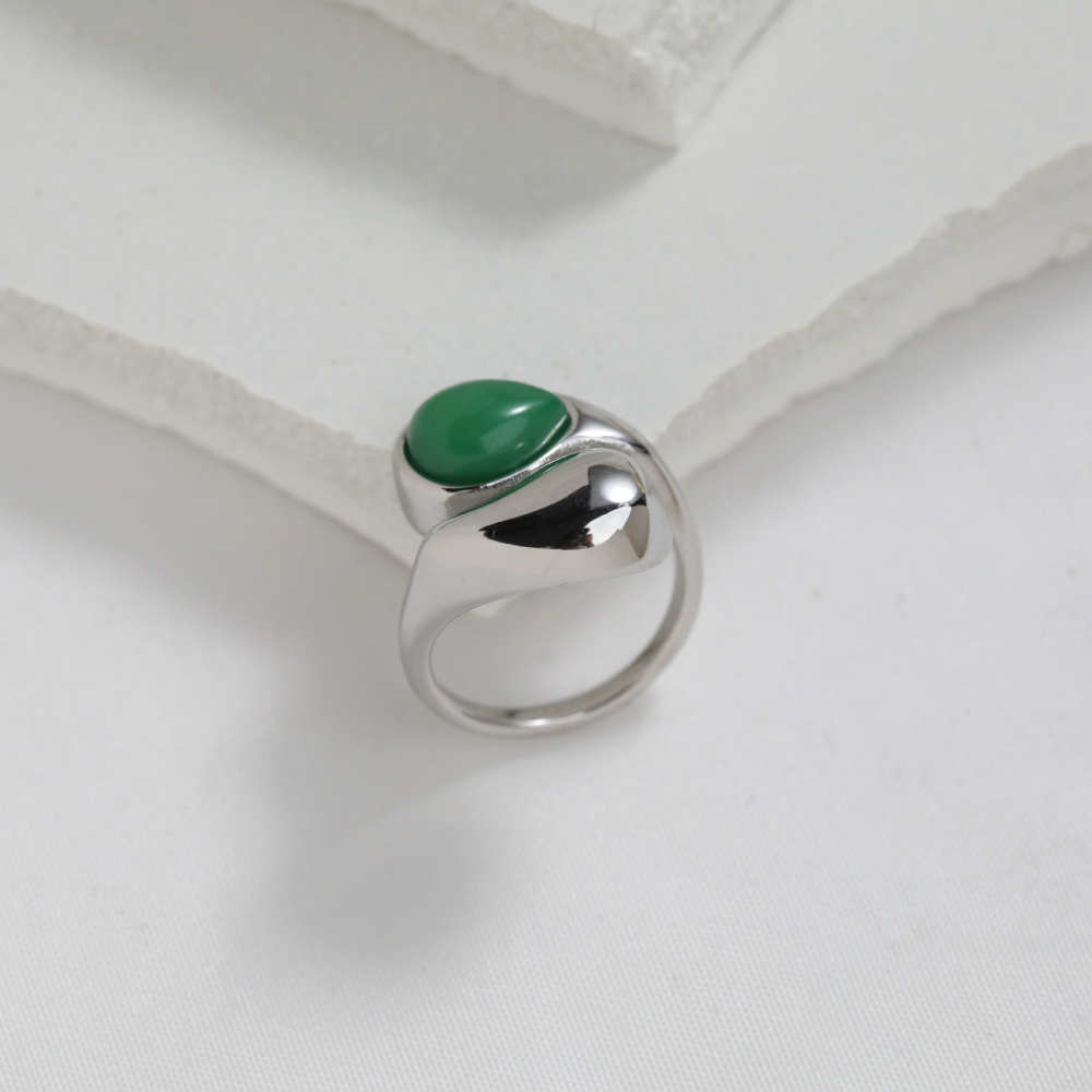 Silver - Green US Size #6