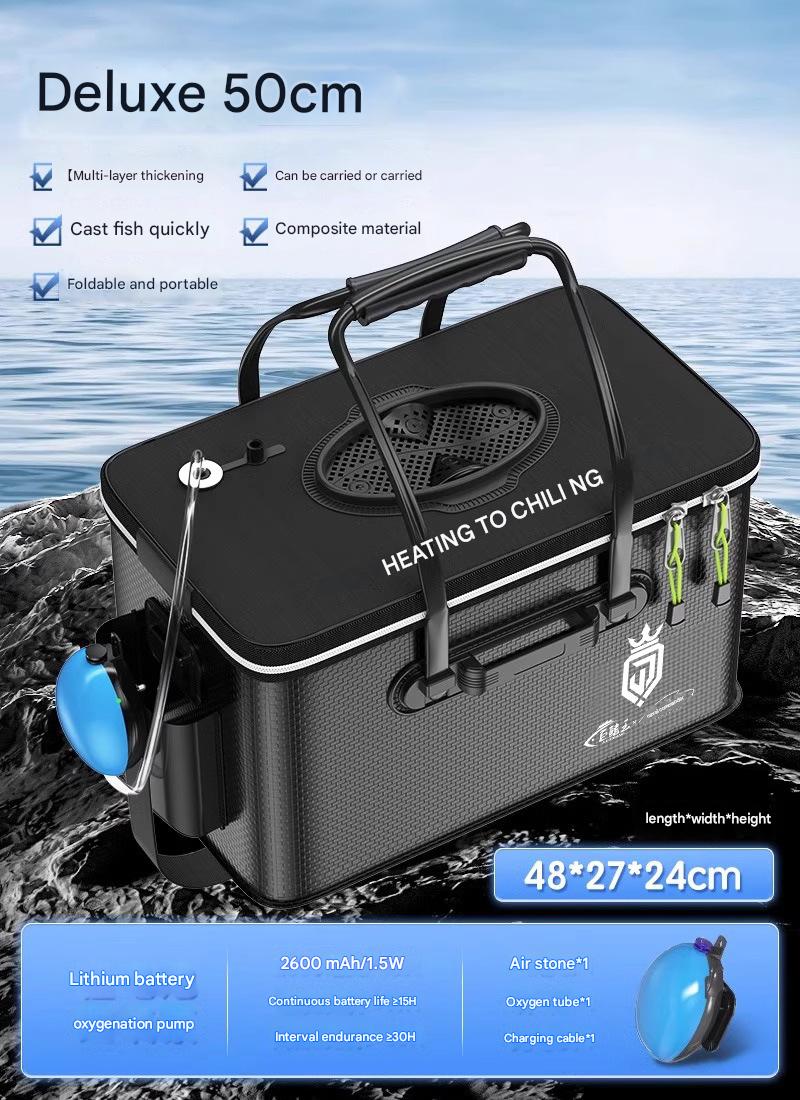 [Quick fish casting   side pocket] 50cm-32L  15h high power oxygen pump