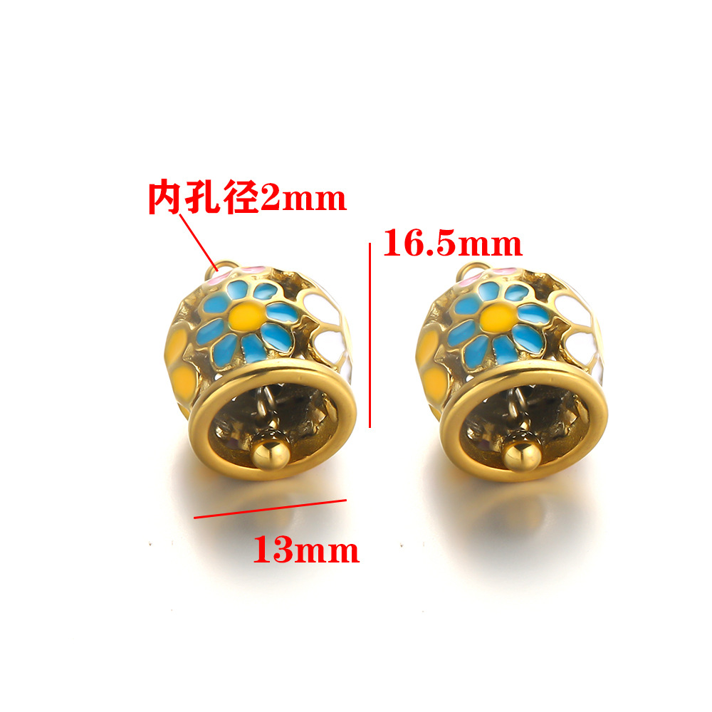 3:Colored oil-dripping round bell - gold