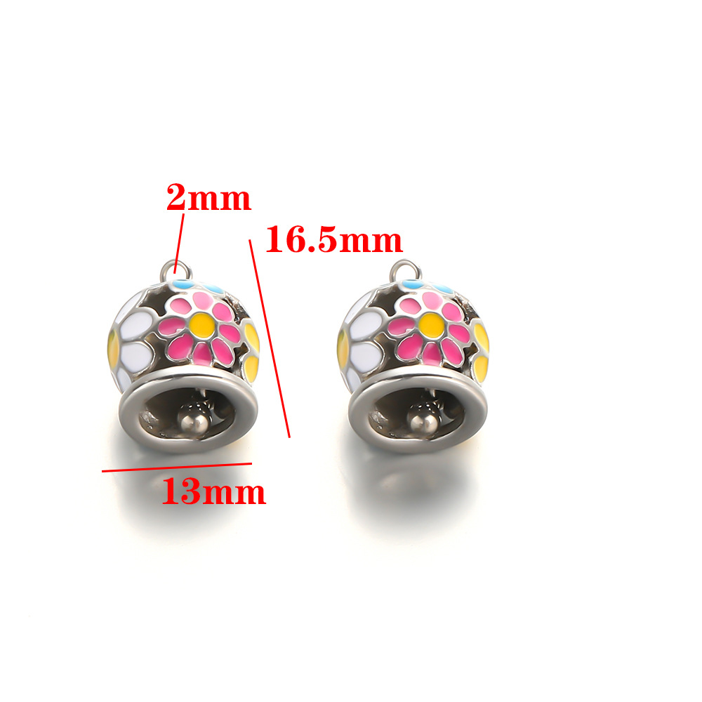 4:Colored oil-dripping round bell - silver