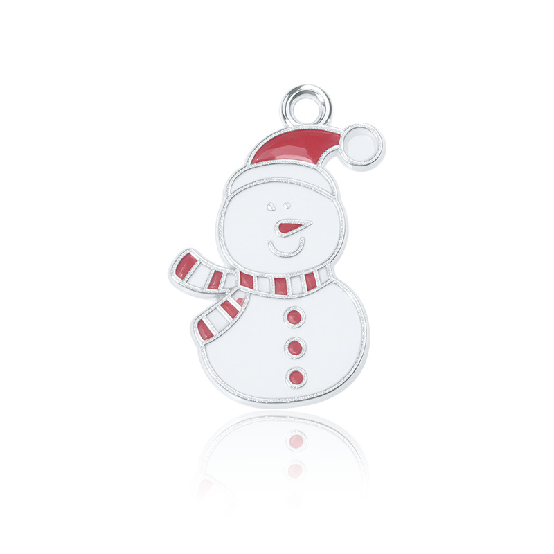 1:1 scarf snowman oil dripping pendant 2.4*1.5cm 1.4g