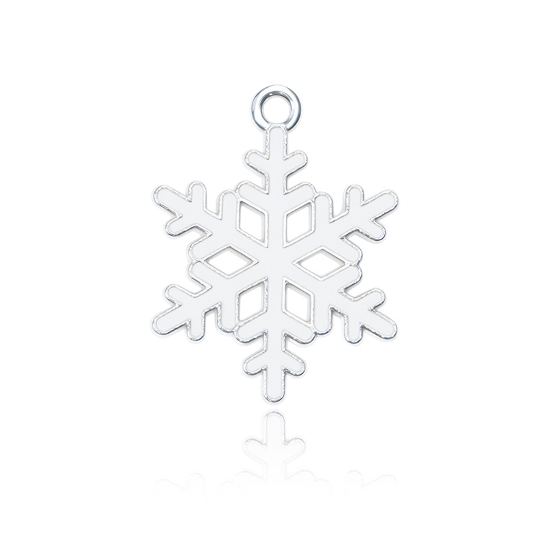 13:1 white snowflake oil drop pendant 25*19mm 1.6g