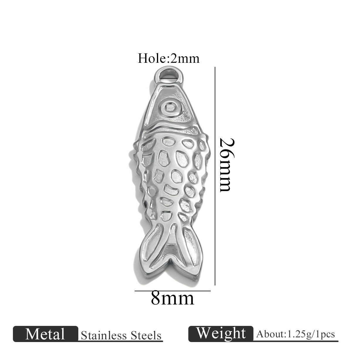 Steel color hydraulic pendant-slim fish