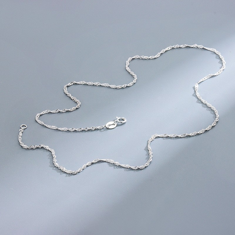 9:XL1003 silver water wave chain 45cm