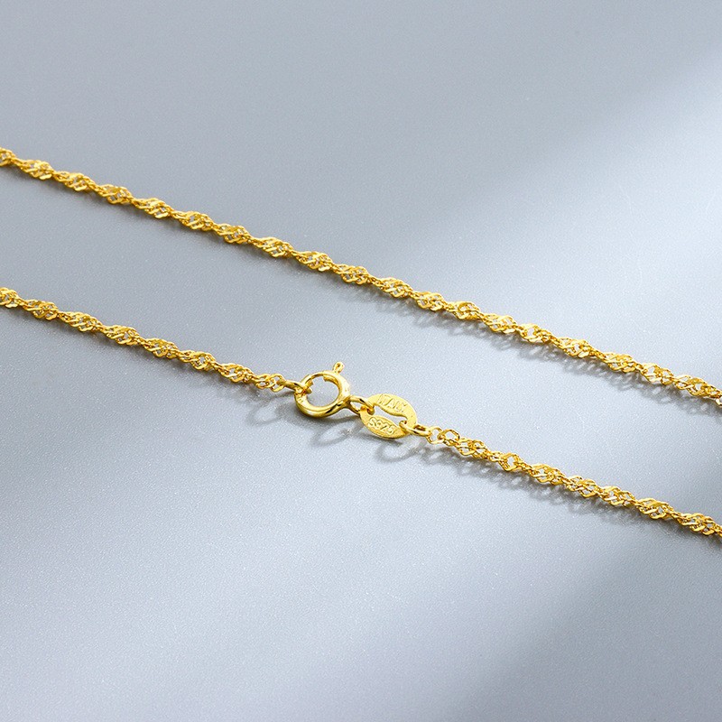 11:XL1003 yellow gold water wave chain 45cm
