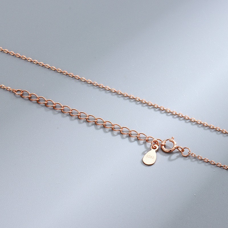 33:Rose gold plated cross chain 50 5cm