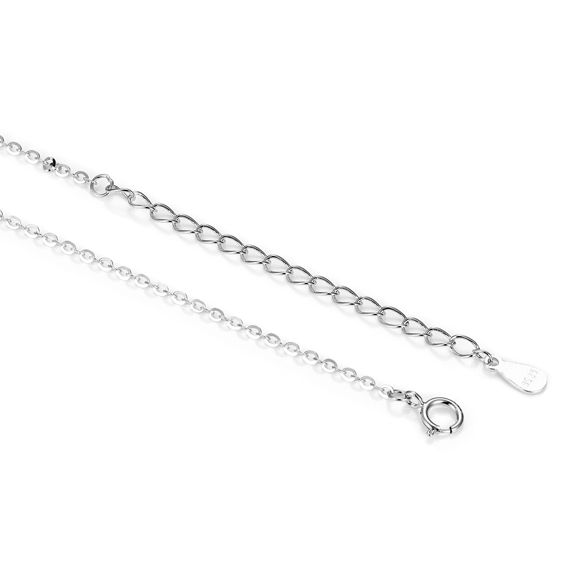 35:White gold flash o chain 50 5cm