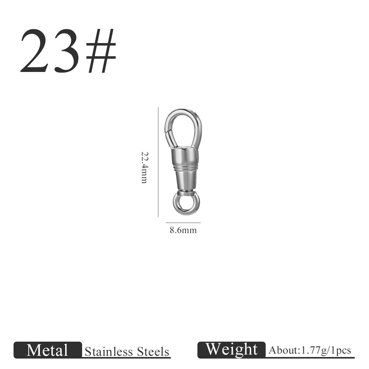 Small round tail water drop buckle-steel color