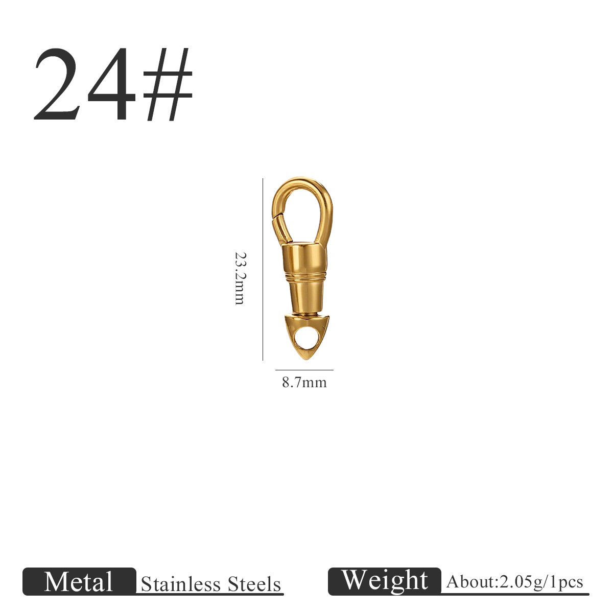 Small eagle beak button-gold