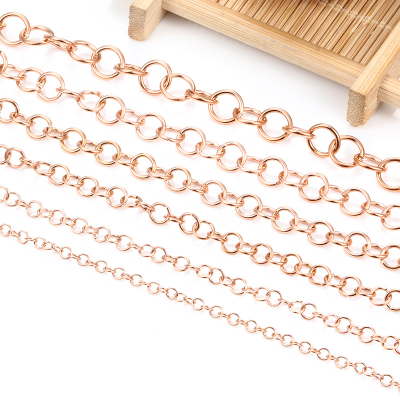 Vacuum rose gold plated open ring 1.2 * 9mm