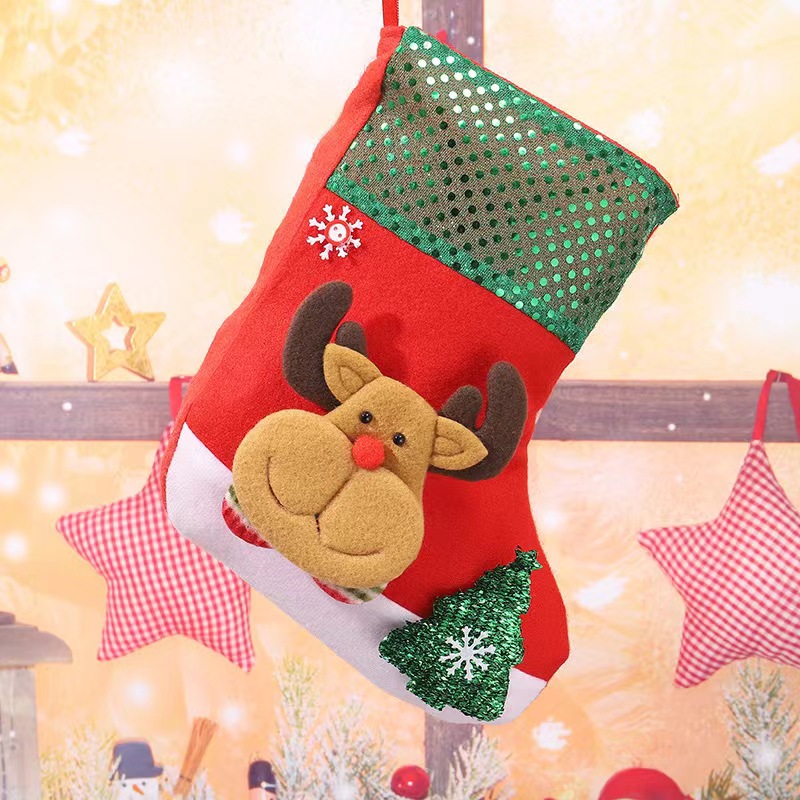 47:E4-3 sequined medium socks fawn