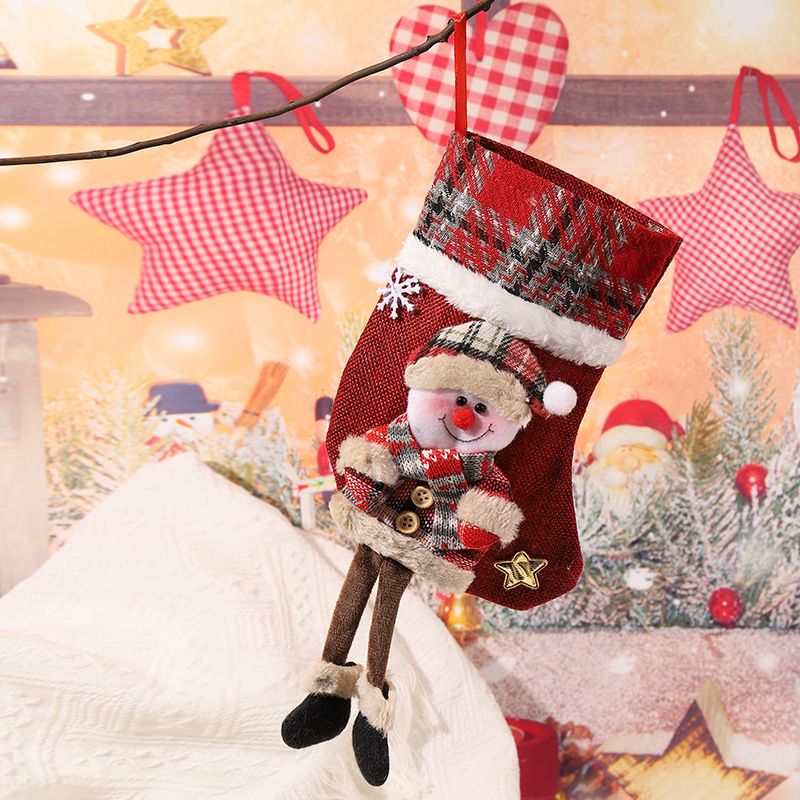 54:E4-1 medium garter stocking snowman