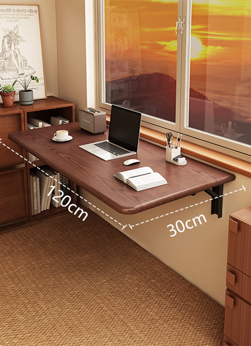 [walnut color] 120cm long wall folding table ([foldable])