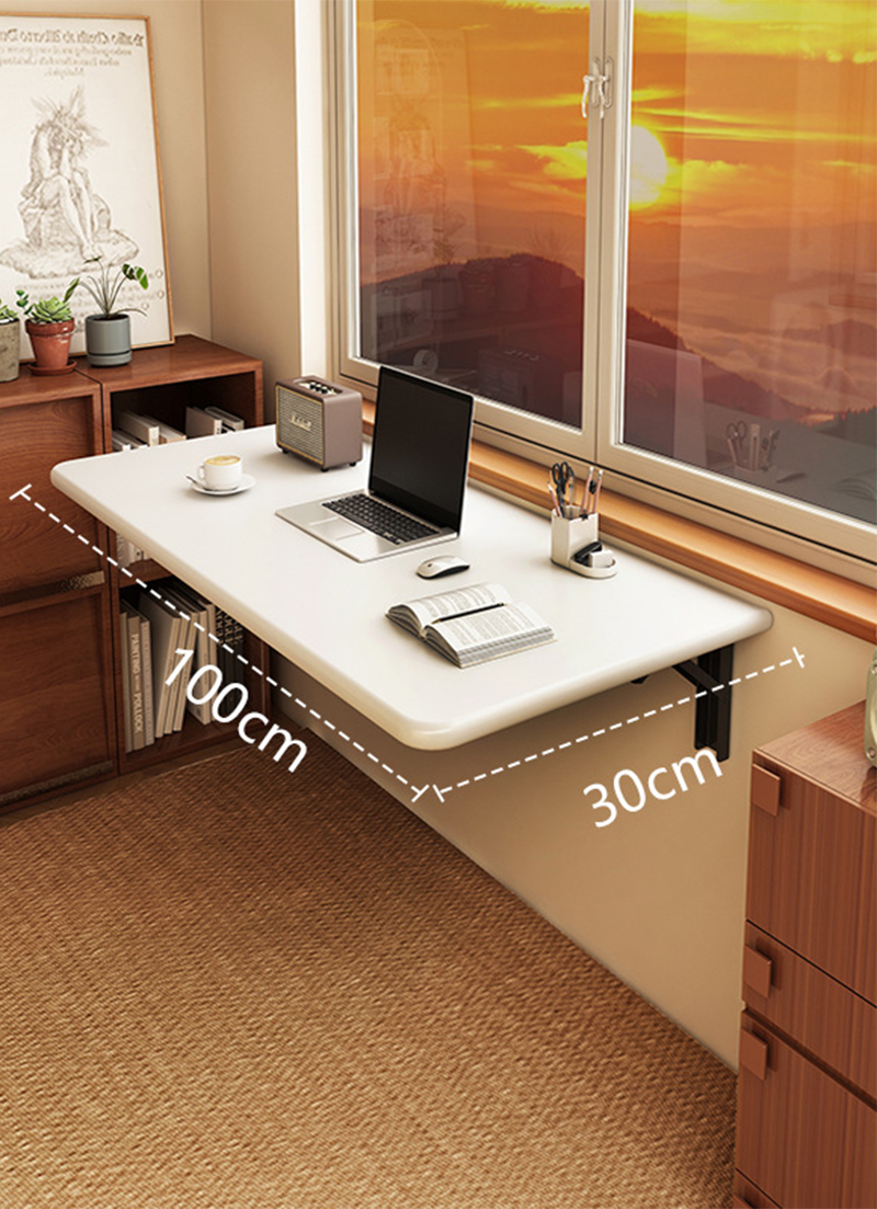 [white] 100cm long wall folding table ([foldable])