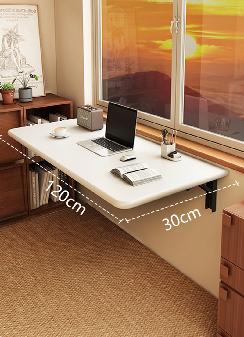 [white] 120cm long wall folding table ([foldable])