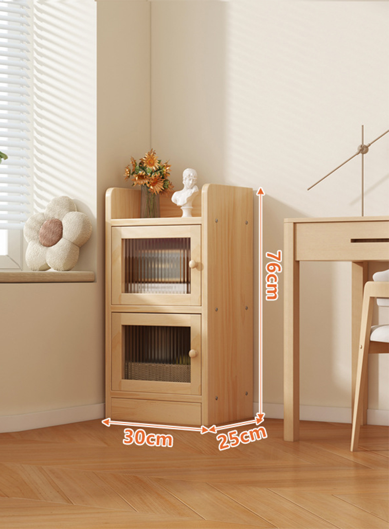 Upgraded to all solid wood/three layers 30cm [acrylic cabinet door |  paintless pine]