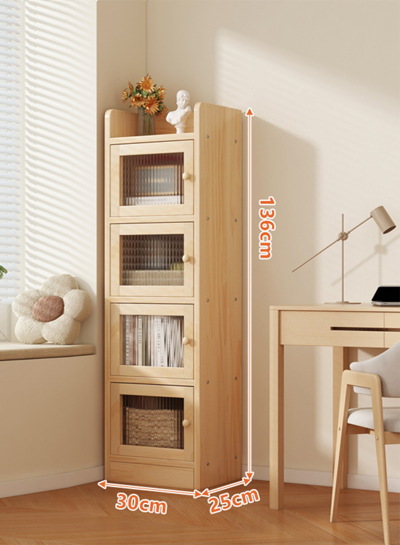 Upgraded to all solid wood/five layers 30cm [acrylic cabinet door |  paintless pine]