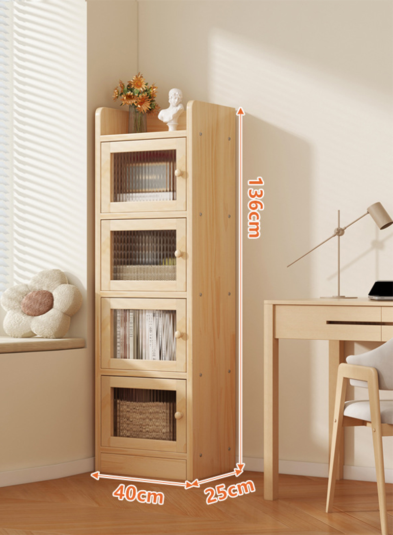 Upgraded to all solid wood/five layers 40cm [acrylic cabinet door |  paintless pine]