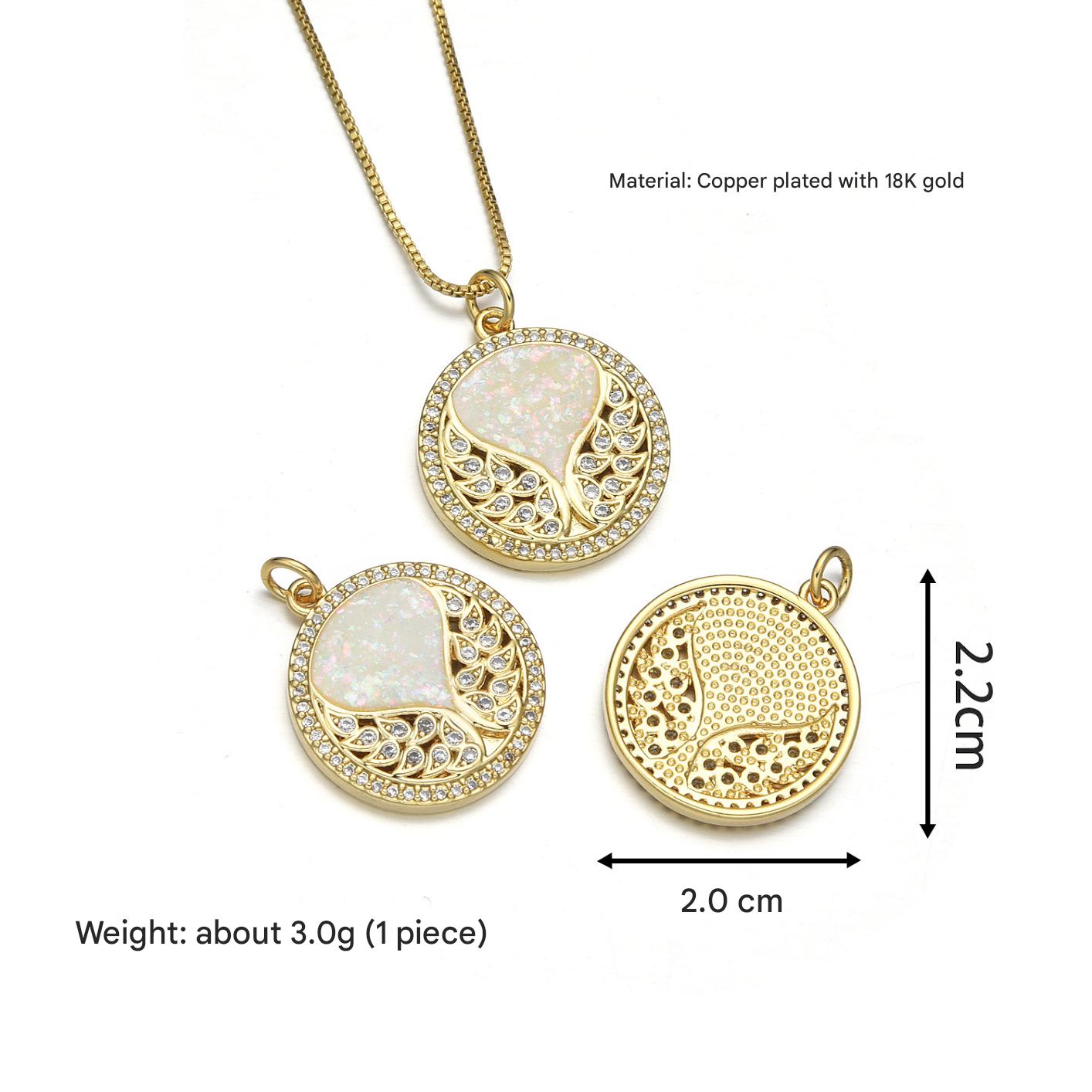 2:Water drop feather pendant (colorful pink)