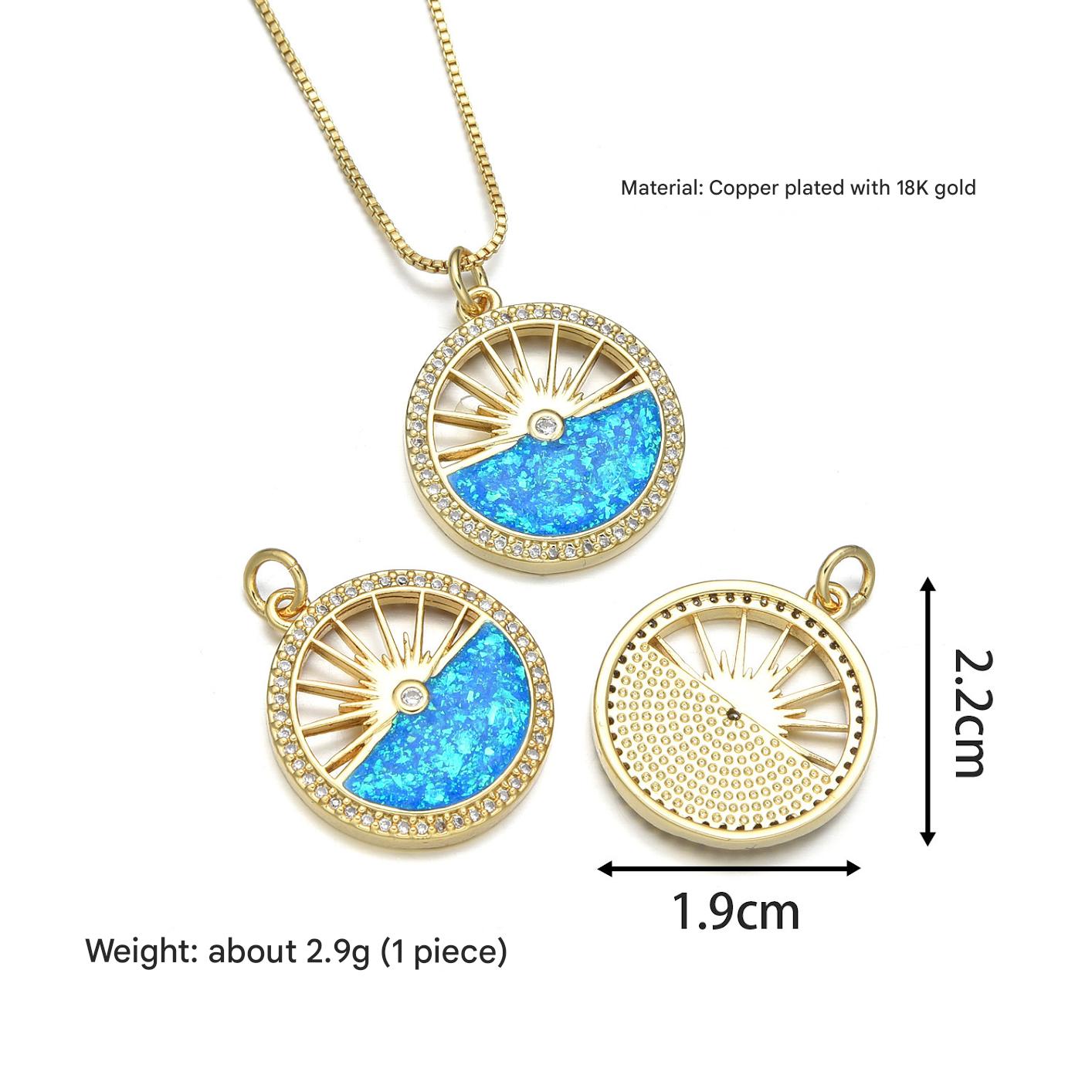 5:Round glow pendant (peacock blue)