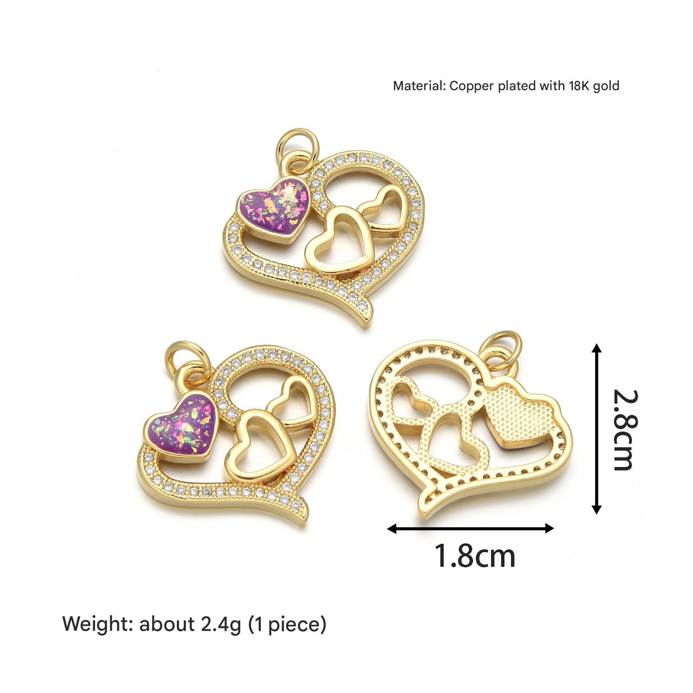 4:Heart pendant (starry sky purple opal)