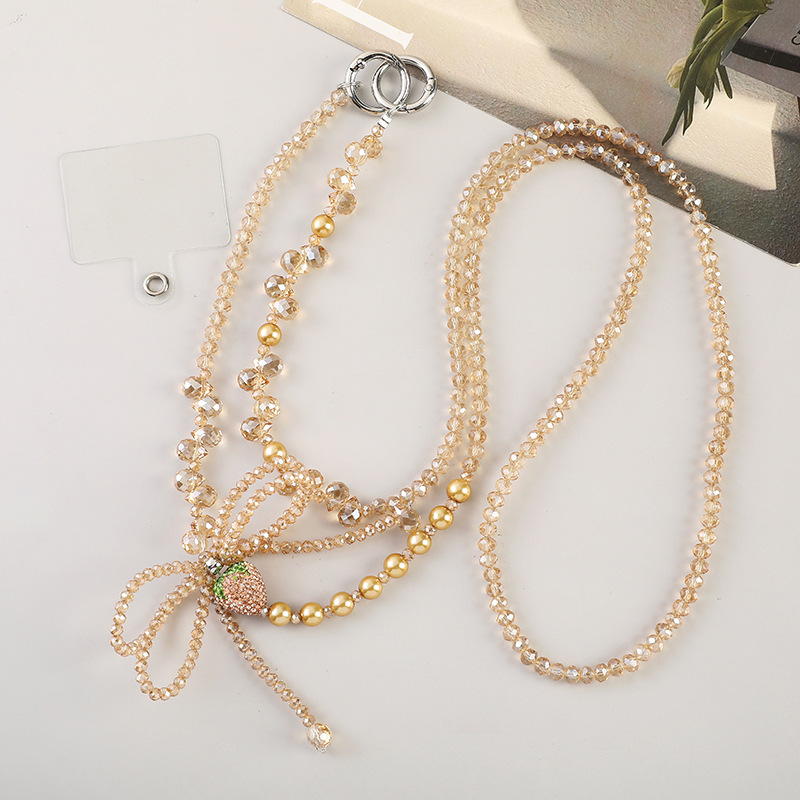 18:C004 champagne crystal butterfly mobile phone chain