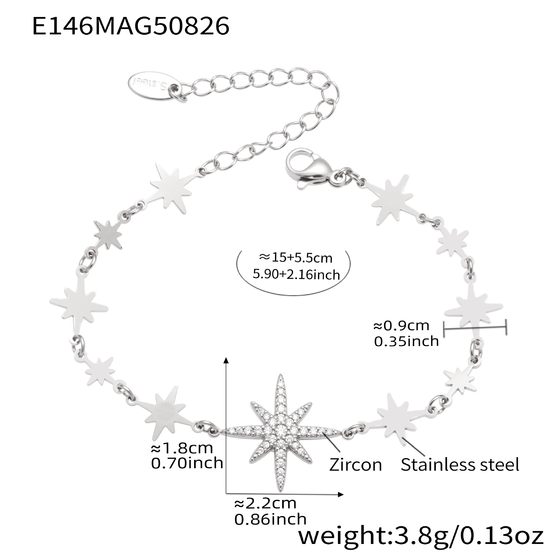 E146- Steel bracelet