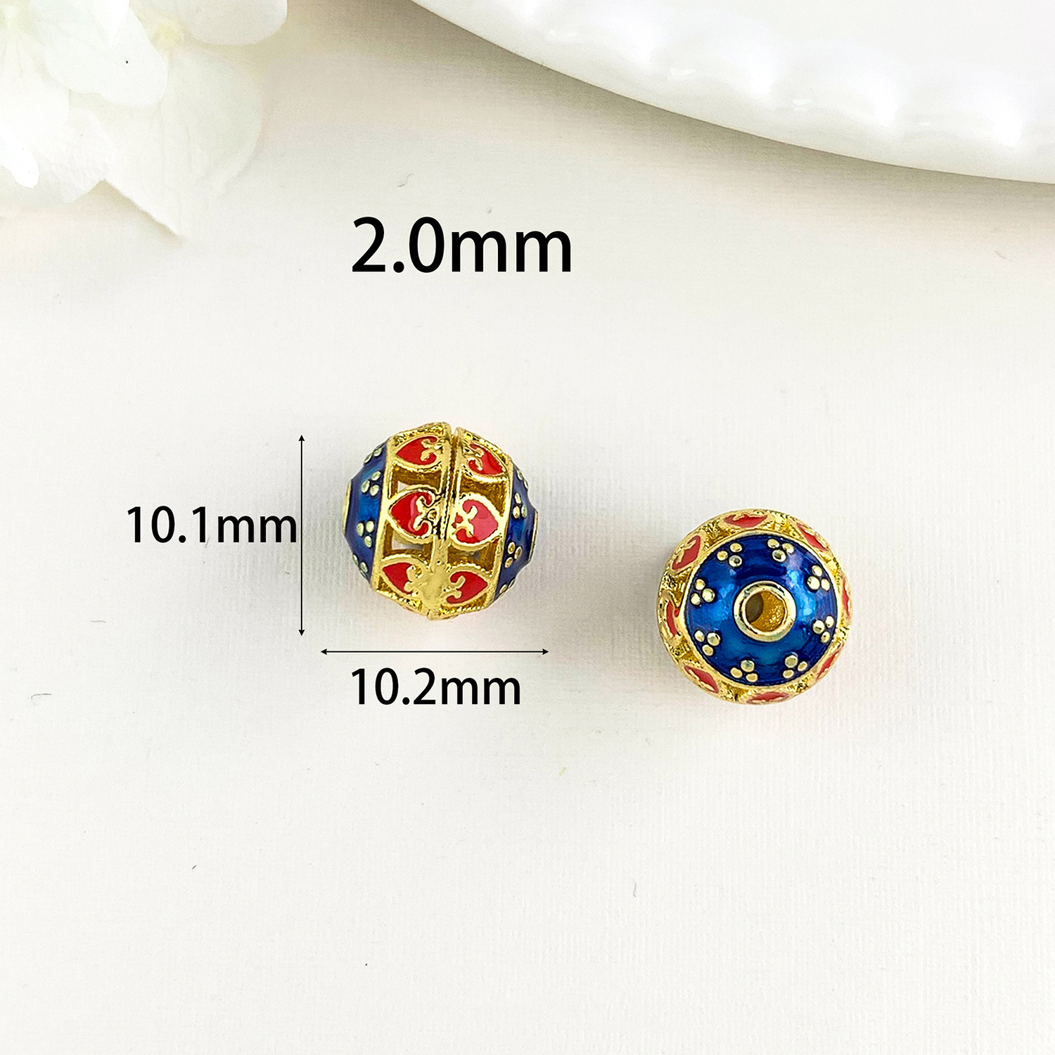 15:Cz294 heart beaded gold