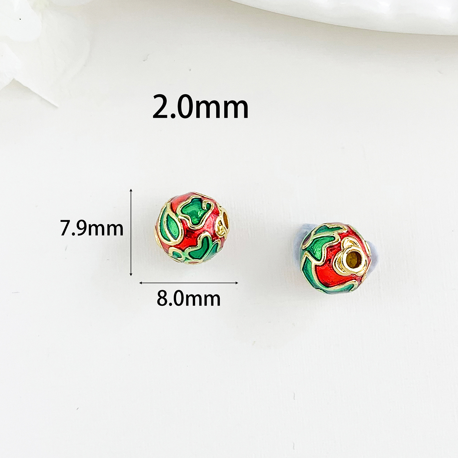 16:Cz295 leaf beaded gold trumpet