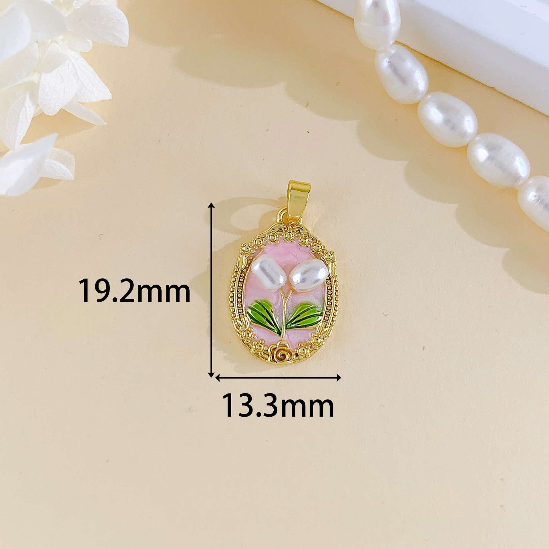 8:Xl4078 tulip pendant gold pink