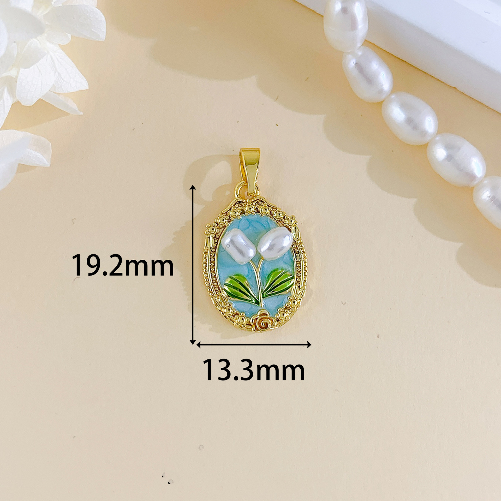 9:Xl4078 tulip pendant gold light blue