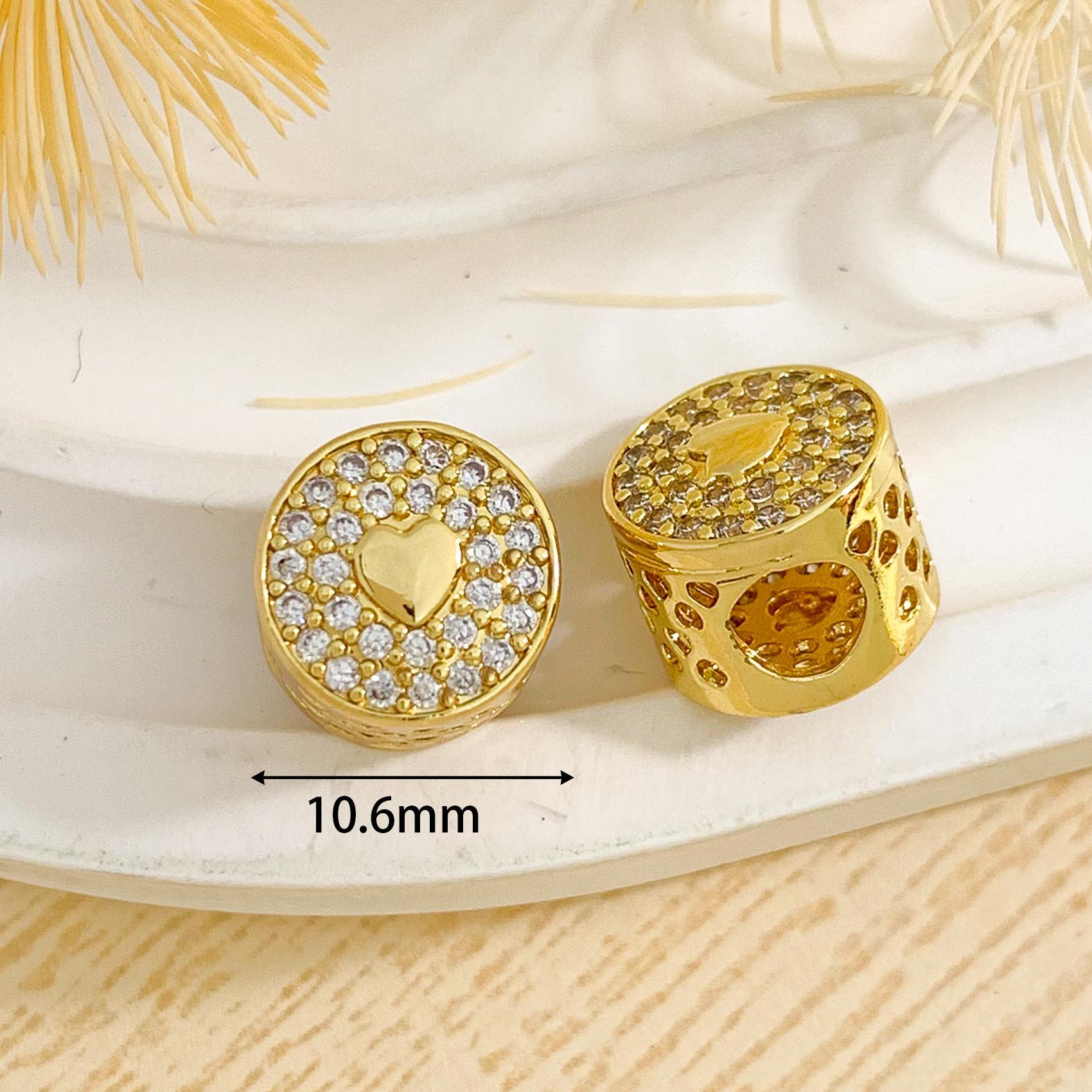 5:Cz163 round love beads gold