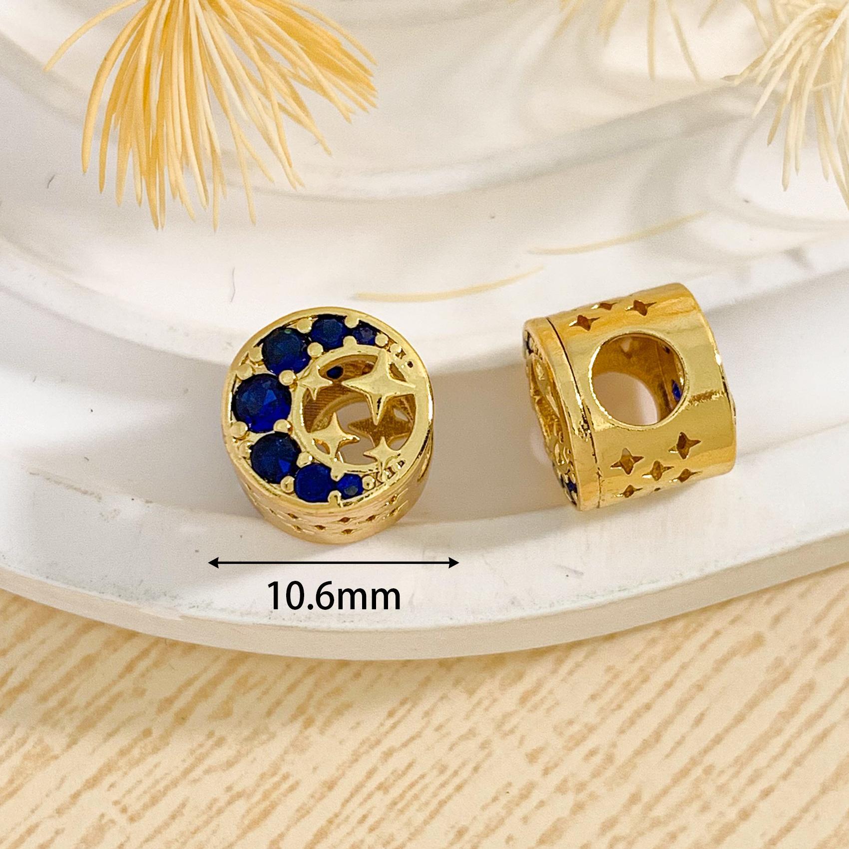 7:Cz166 blue moon beaded gold