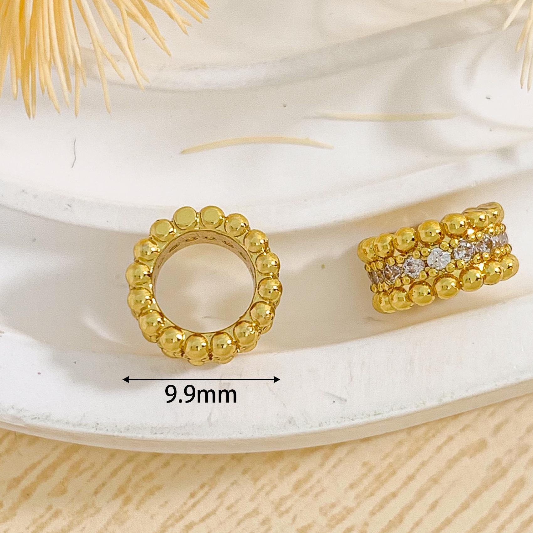13:Cz380 ring spacer beads gold