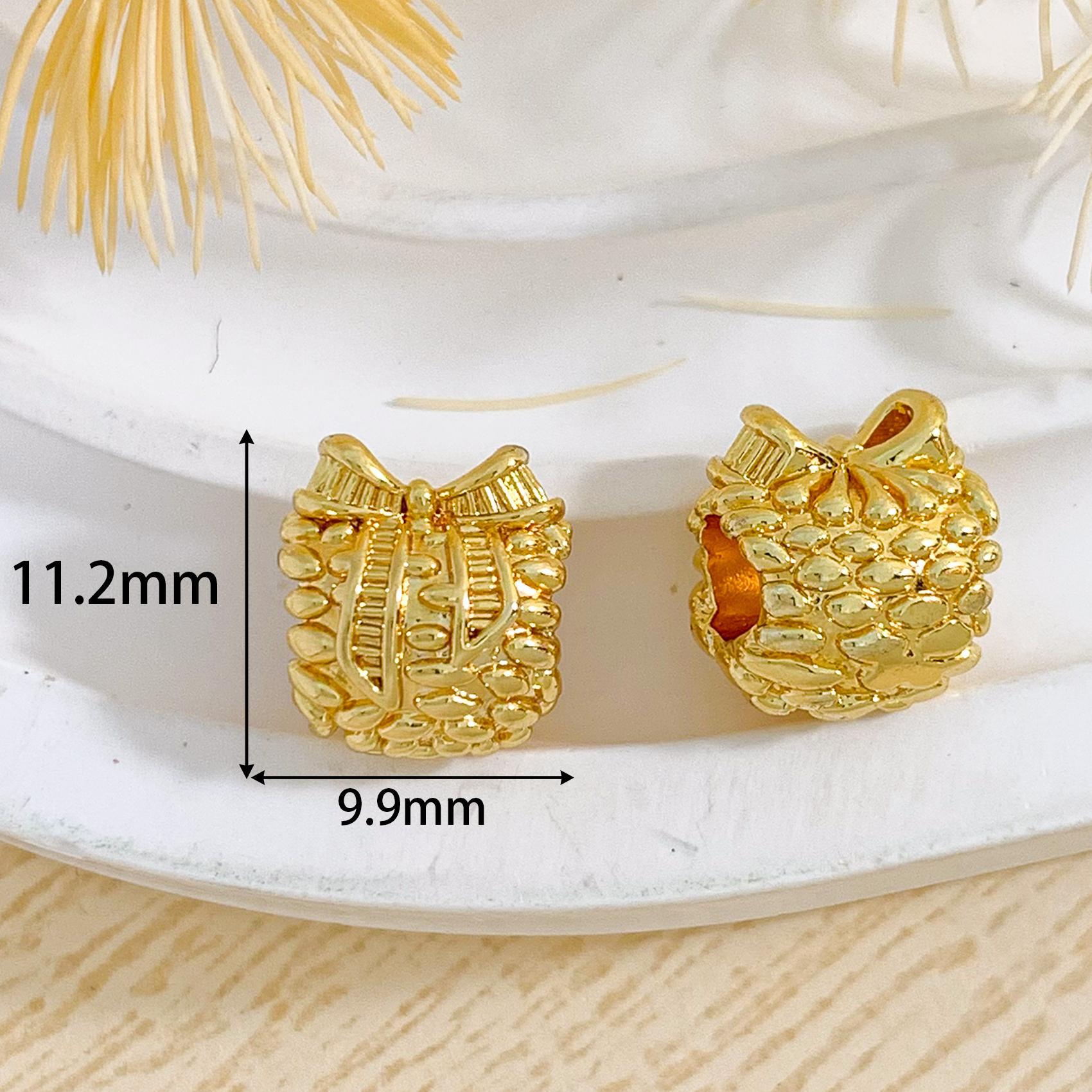 14:Cz719 bow large round hole beaded gold