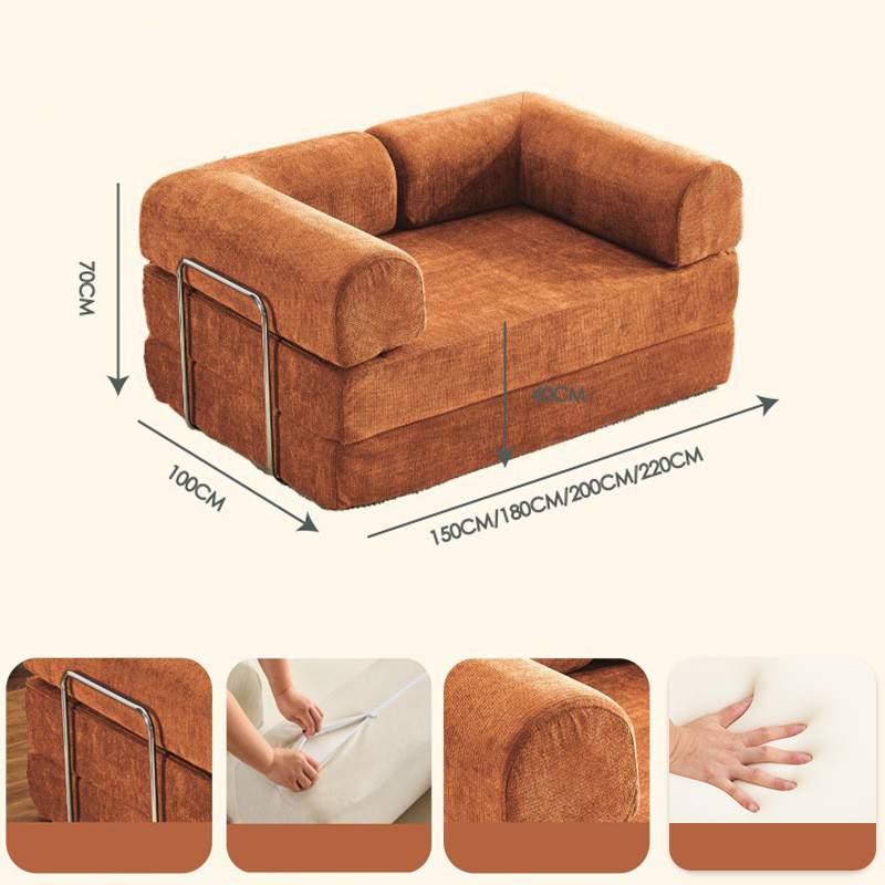 Caramel-colored woven fabric High-resilience foam