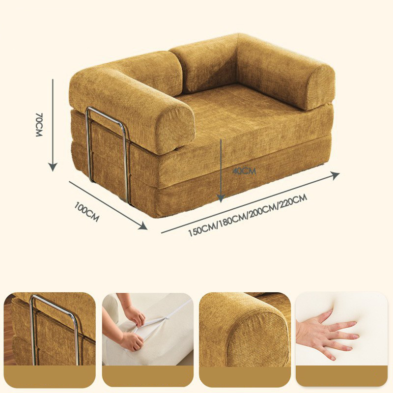 Turmeric-Yellow Woven Fabric High-Resilience Foam