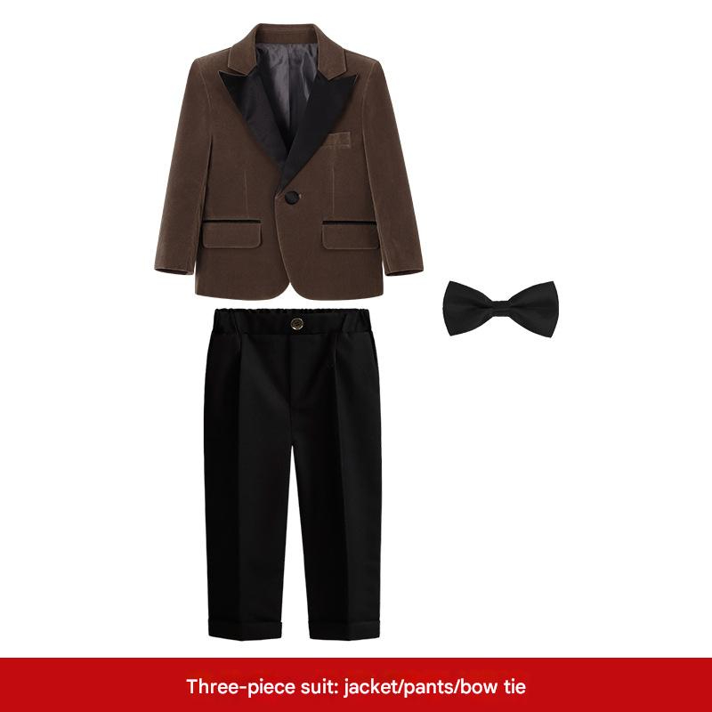 Brown 3-piece set (jacket   trousers   bow tie)