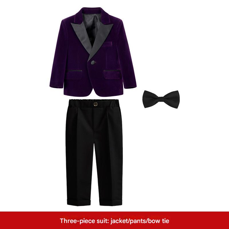 Purple 3-piece set (jacket   trousers   bow tie)