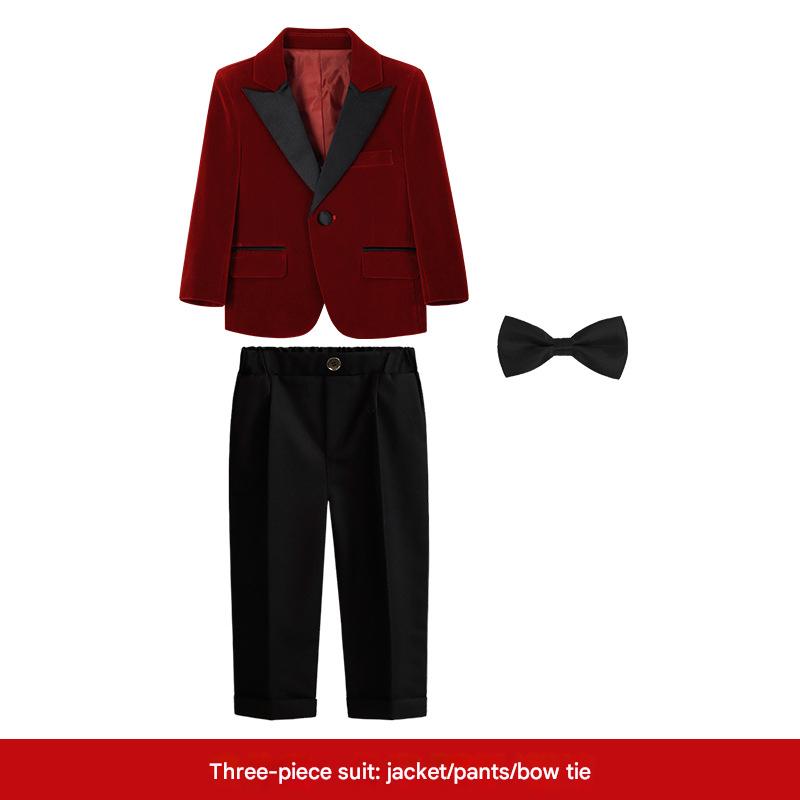 Burgundy 3-piece set (jacket   trousers   bow tie)