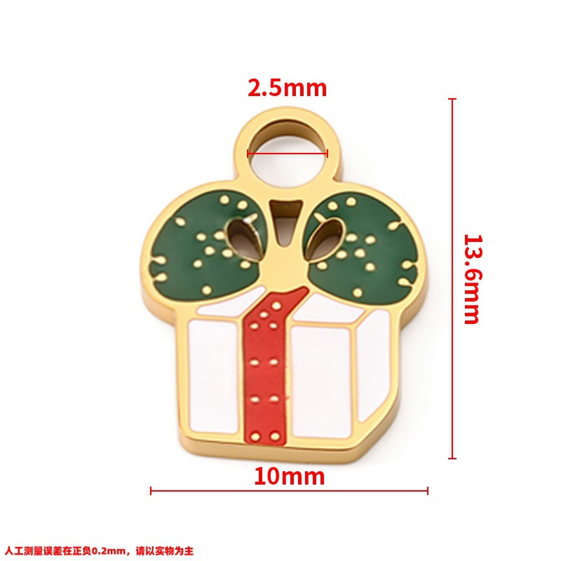 3:Vacuum plated 18k gold polished christmas gift pendant 10x13.6mm