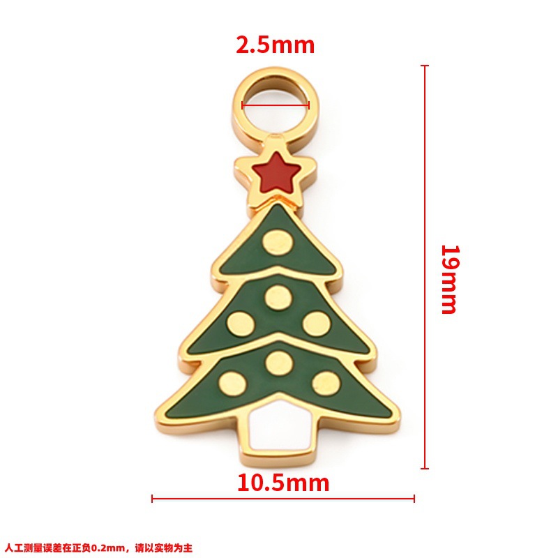 5:Vacuum plated 18k gold polished christmas tree pendant 10.5x19mm