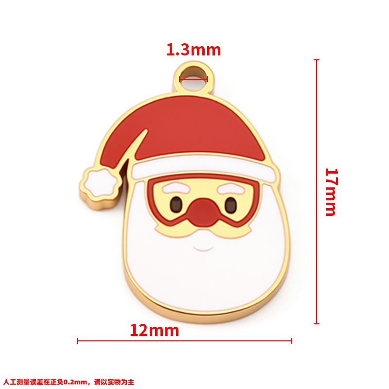 6:Vacuum plated 18k gold polished santa pendant 12x17mm