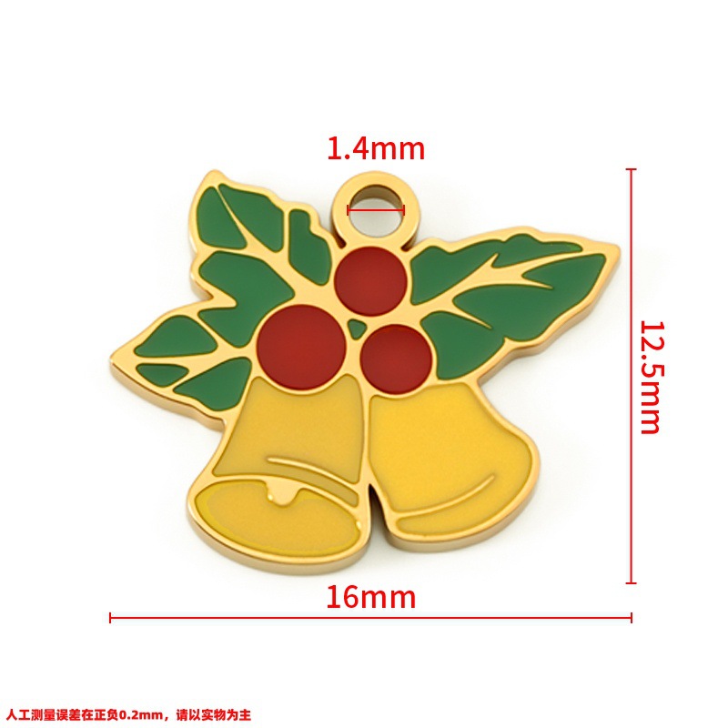 11:Vacuum plated 18k gold polished bell pendant 12.5x16mm