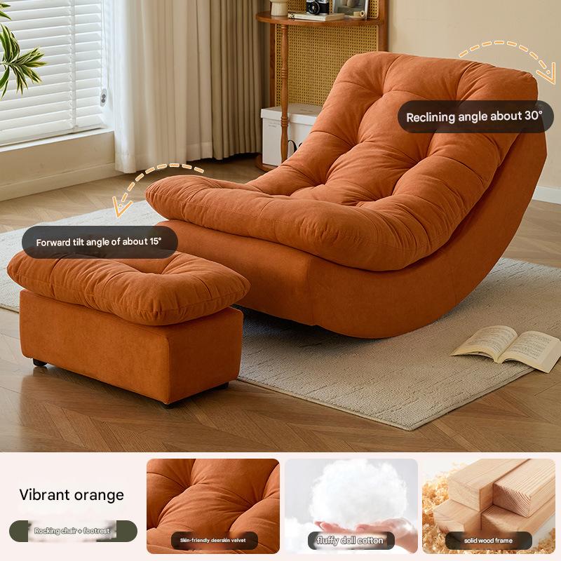 orange chair with footrest