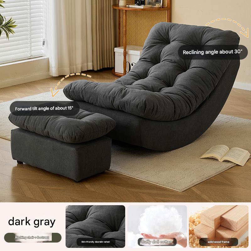 dark gray chair with footrest