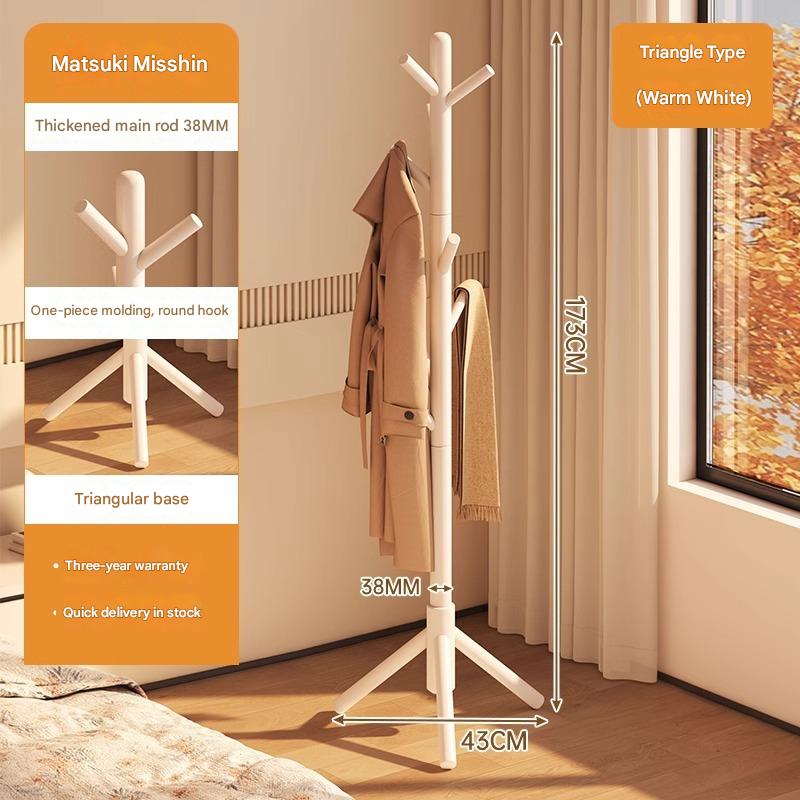 [bold solid wood] cream white three-legged model (round hook)