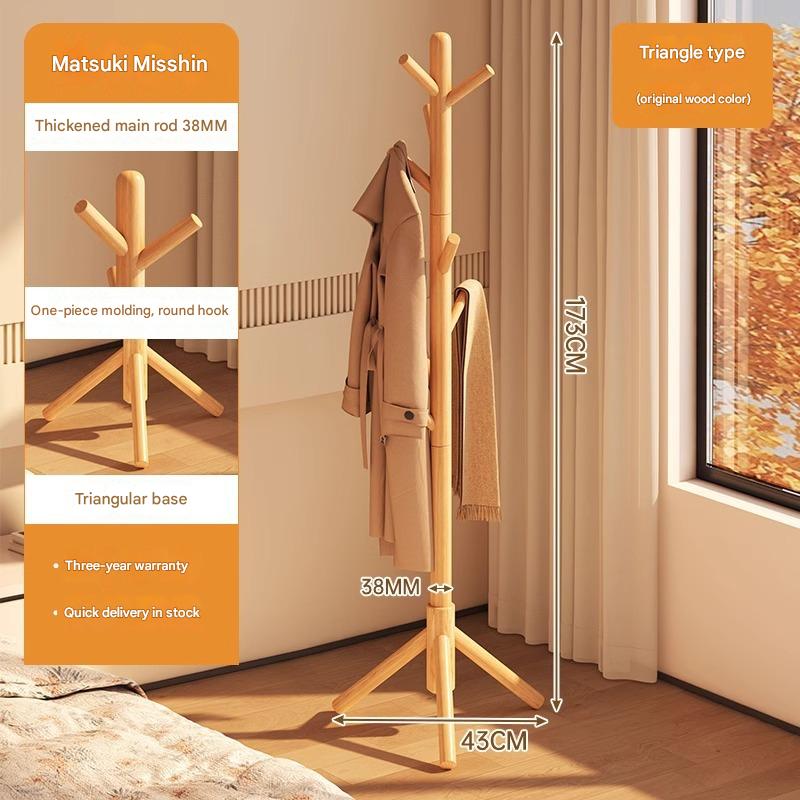 [bold solid wood] log color three-legged model (round hook)