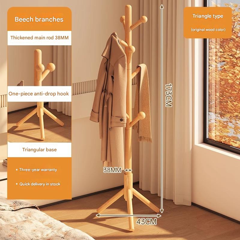 [upgraded anti-fall hook-thick beech wood color three-legged model