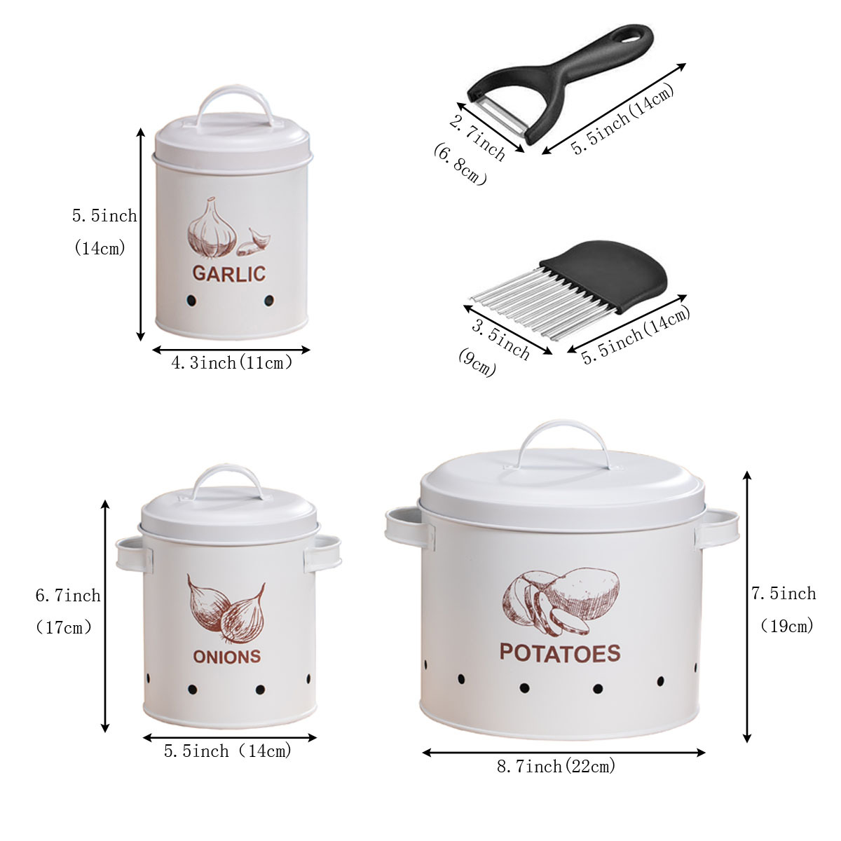 5-piece set-d type white set bucket   potato planer   paring knife